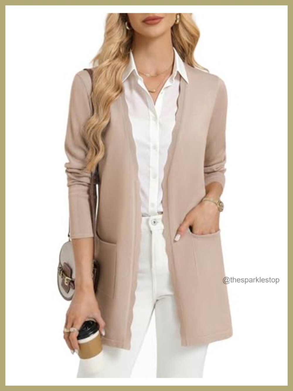 Long Open Front Cardigan Lightweight Business Casual Sweater